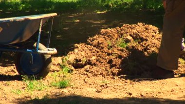 adam kazma ve arabası tekerlek doldurma