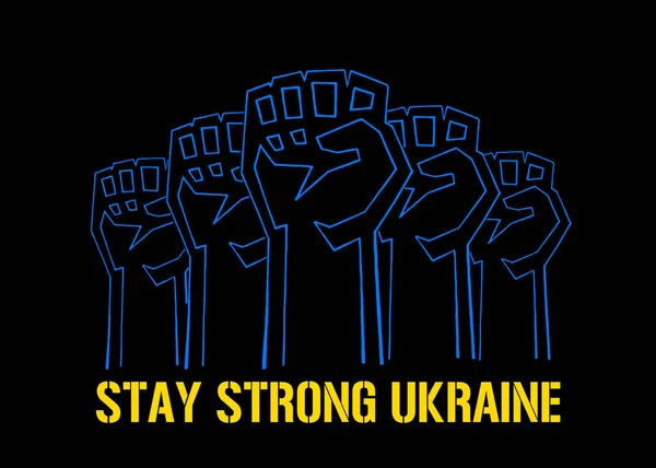 Nous Sommes Avec Ukraine Drapeau Ukraine Sur Fond Noir Drapeau — Photo