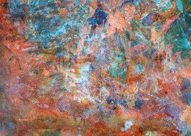 Abstract colorful painting palette. Wavy psychedelic background. Psychedelic pattern wallpaper.