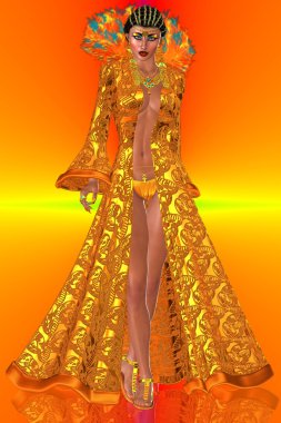 Feathered Wish,Orange Background.