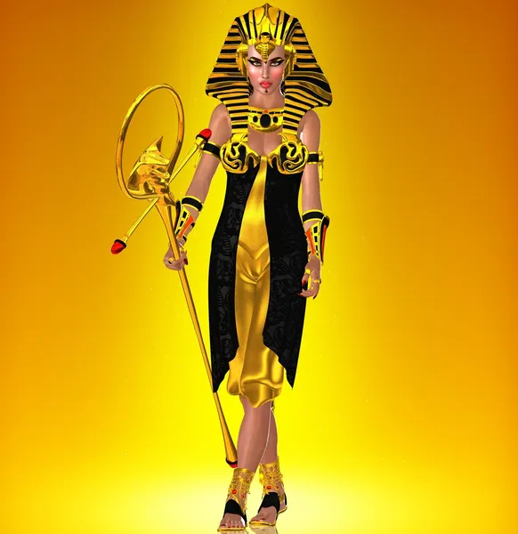 Defiant Pharaoh Queen walking — Stock Image Defiant Pharaoh Queen walking Royalty Free Stock Images