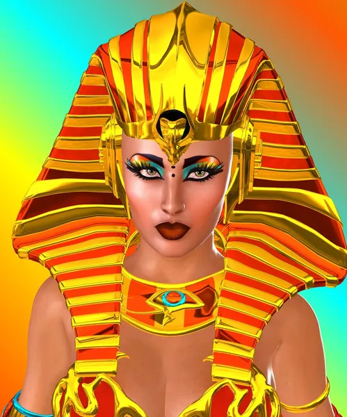 Oude Egyptische farao queen op abstracte achtergrond Stockfoto