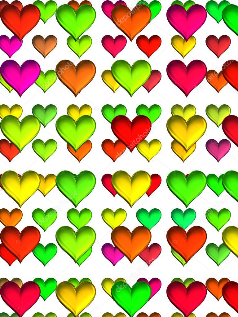 Set di cuore isolato su bianco cuori colorati per contenuti a tema di San