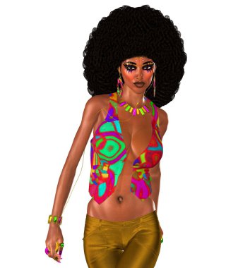 Afro saç modeli, close up.