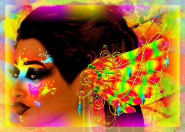 renkli, makyaj, boyama ve tüy