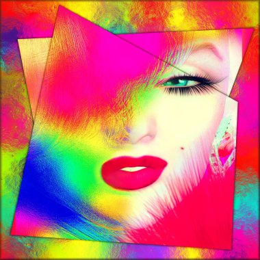 Yüzünü, soyut kapatın