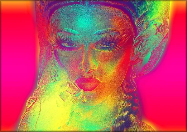 kadının yüzüne cam, soyut altında