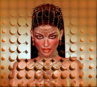 piękna brunetka, makijaż moda i egzotycznych twarzy.