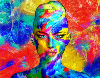 Aphrodite the ancient Greek goddess of sexual love and beauty in our unique digital art, abstract style. Let her face Grace your next project!