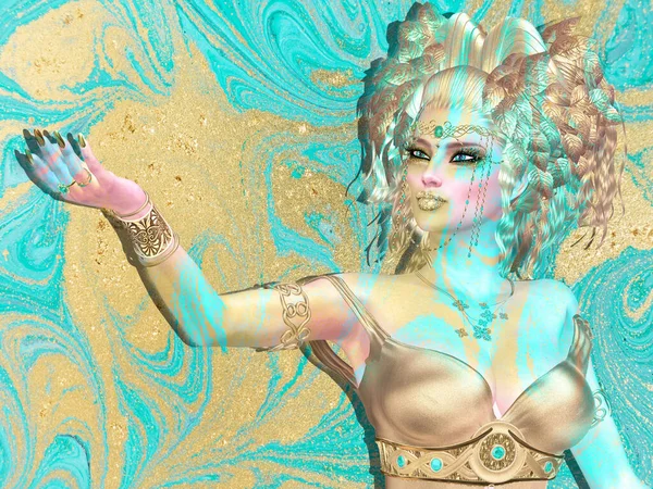 Aphrodite the ancient Greek goddess of sexual love and beauty in our unique digital art, abstract style. Let her face Grace your next project!