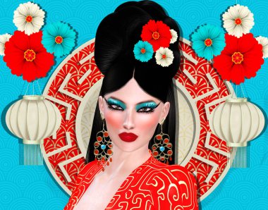 The Four Beauties of China. The most beautiful women of Chinese History and Mythology are brought to life through our exclusive digital art style. They embody Legend, Art, Fashion and Beauty! Xi Shi, Wang Zhaojun, Diaochan and  Yang Guifei,