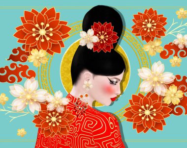 The Four Beauties of China. The most beautiful women of Chinese History and Mythology are brought to life through our exclusive digital art style. They embody Legend, Art, Fashion and Beauty! Xi Shi, Wang Zhaojun, Diaochan and  Yang Guifei,