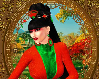The Four Beauties of China. The most beautiful women of Chinese History and Mythology are brought to life through our exclusive digital art style. They embody Legend, Art, Fashion and Beauty! Xi Shi, Wang Zhaojun, Diaochan and  Yang Guifei,