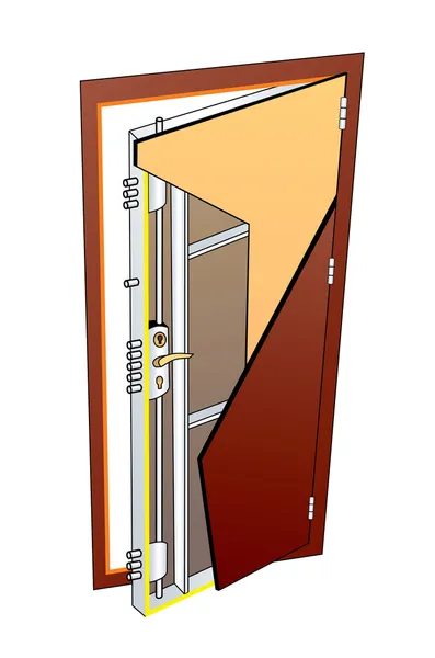 Structuur van de deur — Stockvector