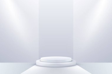 Ürün sunumunuz için en az gri podyum görüntüleme arkaplanı veya ürün görünüm temeli.