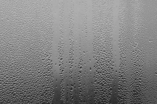 Дощ Віконній Панелі Сірому Фоні Природний Візерунок Крапель Текстура Творчості — стокове фото