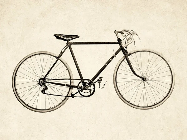 Sepia Tonificado Imagem Uma Bicicleta Corrida Vintage Weathered Enferrujado — Fotografia de Stock