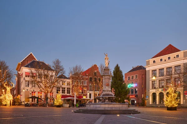Deventer December 2021 Het Centrale Brink Plein Historische Stad Deventer — Stockfoto
