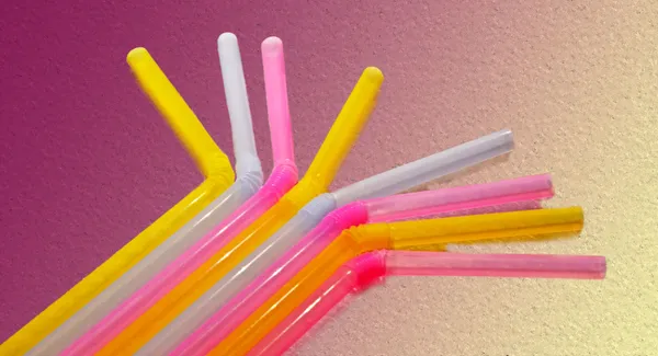 Colored drinking straws — Stock Photo, Image