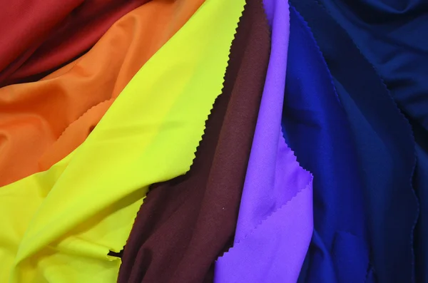 Textilní vzorky různých barev — Stock fotografie