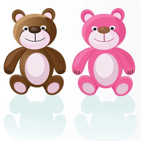 Rosa und braune Bären — Stockvektor