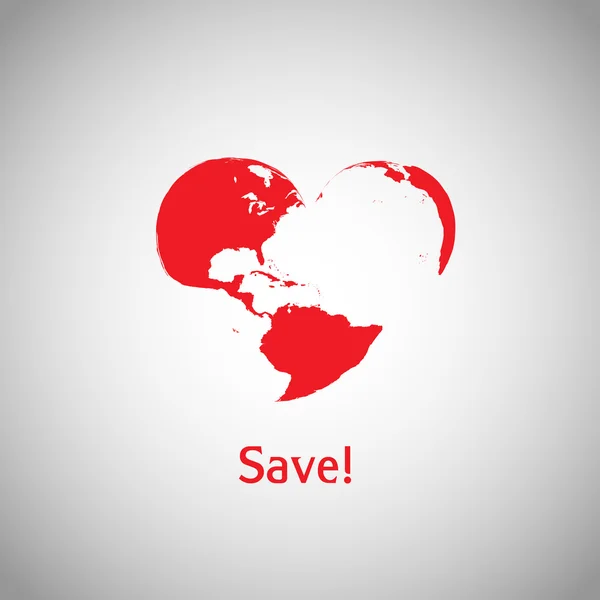 Heart World - Save — Stock Vector