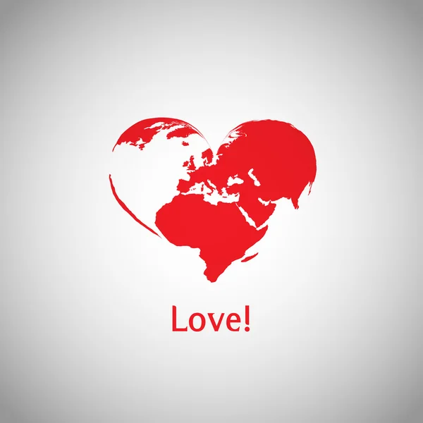 Kalp dünya - love — Stok Vektör