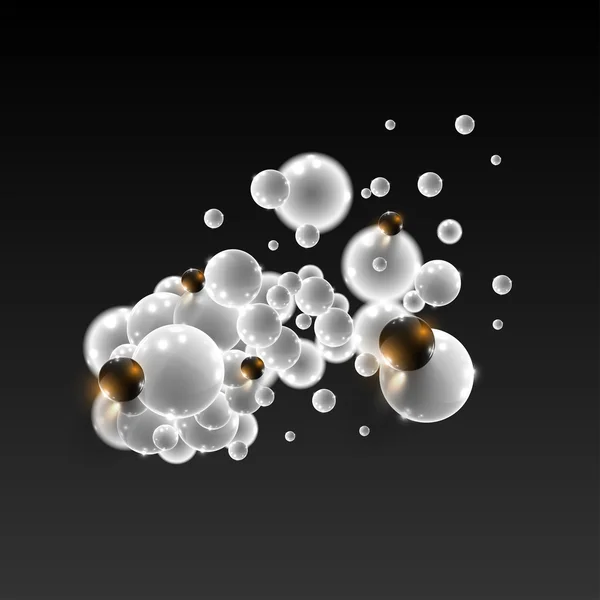 White and yellow bubbles — Stock Vector