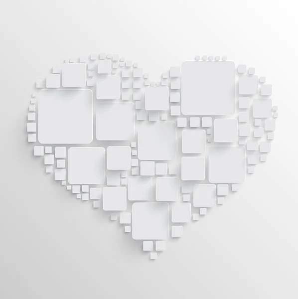 Heart with squares — Stock Vector