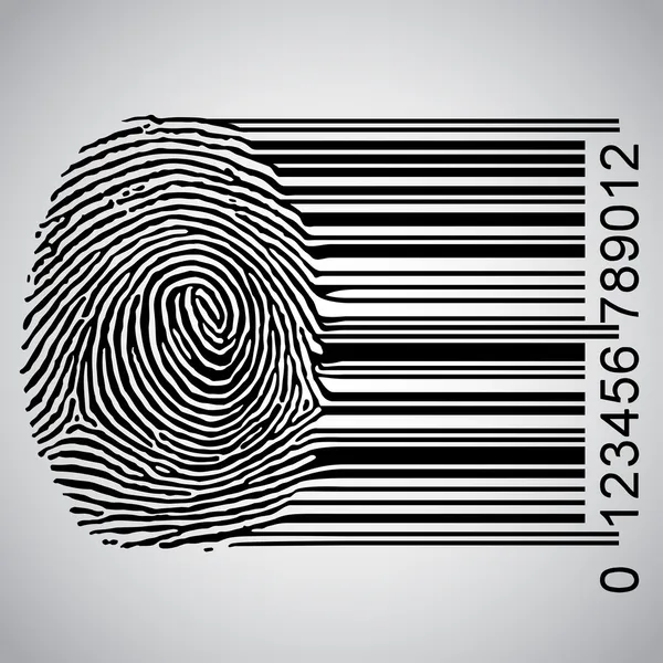 Fingerprint becoming barcode — Stock Vector