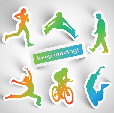 Sports stickers clipart