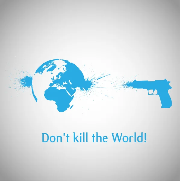 Gun shooting the World — Stock Vector