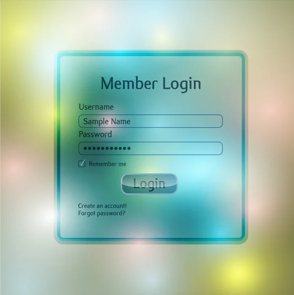 'Member Login' template — Stock Vector