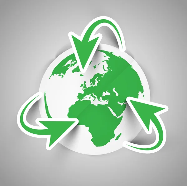 Reciclaje de la Tierra símbolo — Vector de stock