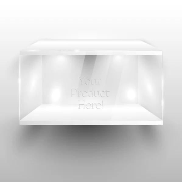 Vitrine en verre vide 3d — Image vectorielle