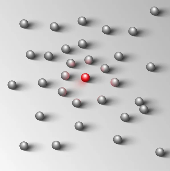 灰色球和一个红色的 — 图库矢量图片