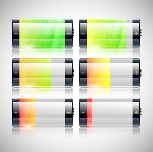 Statut de charge de la batterie réglé — Image vectorielle