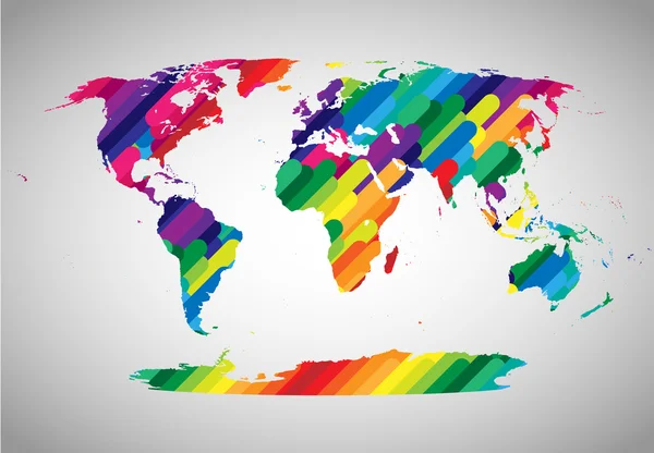 Carte du monde coloré — Image vectorielle