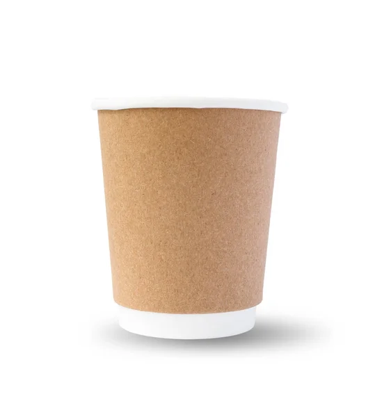 Coffee Cup Paper Browe Coffee Cup Isolate White Background Clipping — Stock Photo, Image