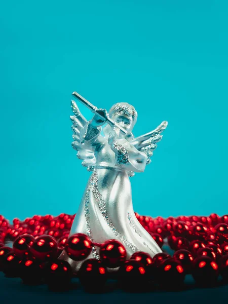 Süslü Noel melek heykeli