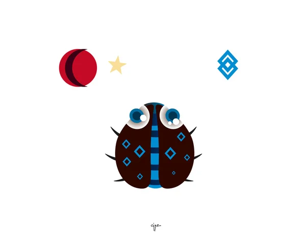 Bug icono de fantasía — Vector de stock