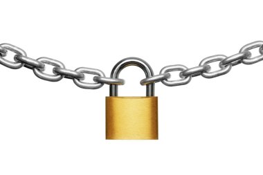 Padlock and chain clipart