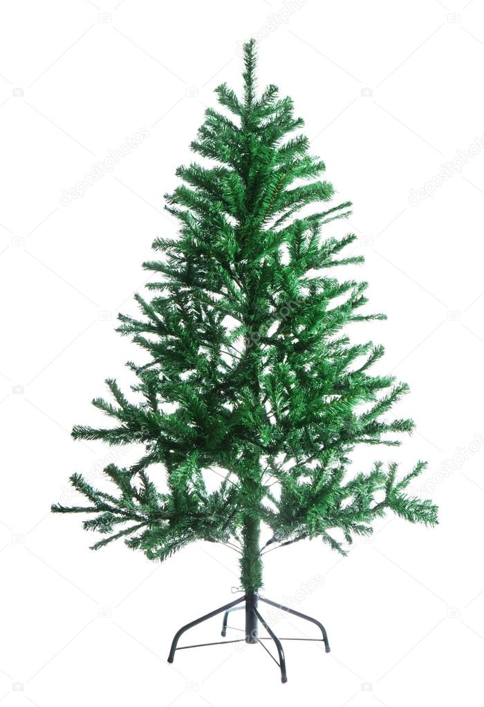 The bare artificial Christmas tree