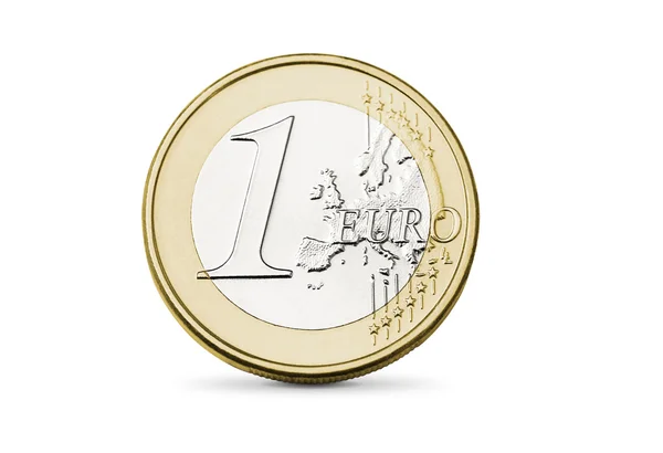 Jedna euromince — Stock fotografie