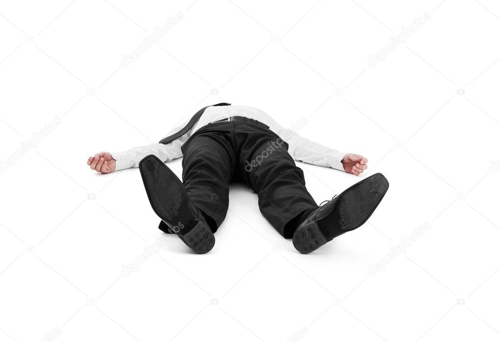 Businessman lay on the ground