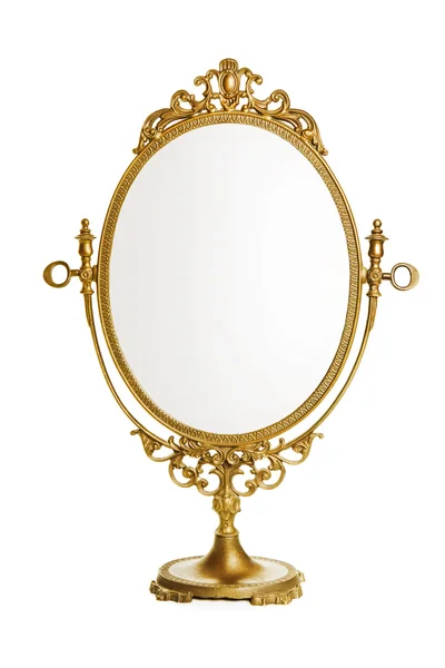 Golden antique mirror — Stock Photo, Image