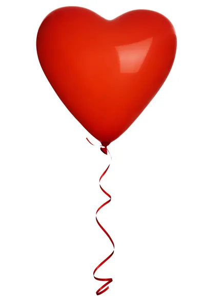 Червоні серця повітряні кулі — стокове фото