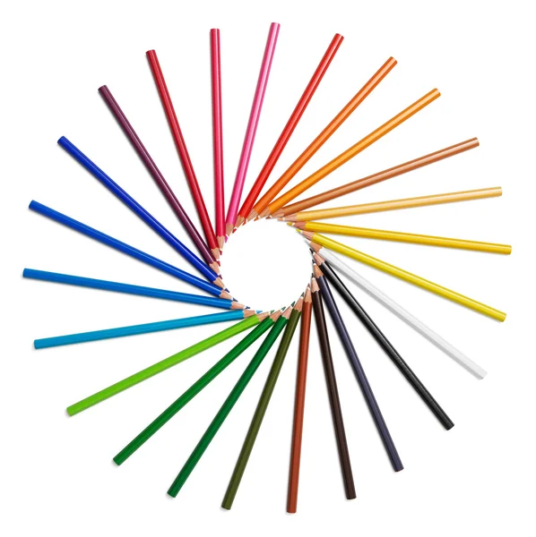 Color pencils in shape of sun — Stock Photo, Image