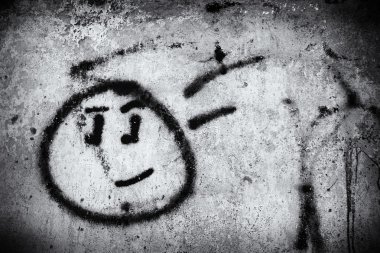 Graffiti duvar gülümsemek yüz
