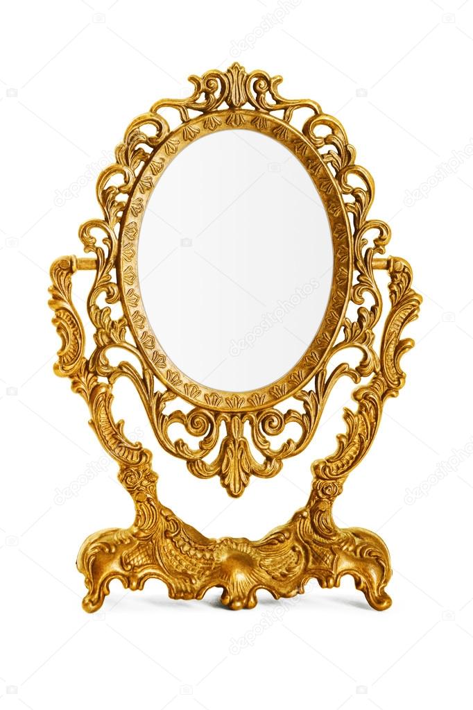 Golden antique mirror